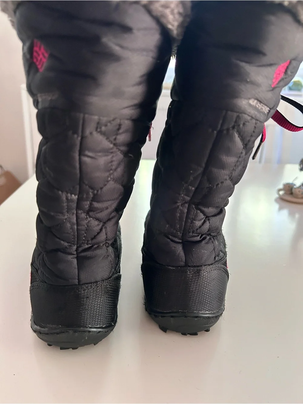 Columbia Black and Pink Winter Lace Up Boots